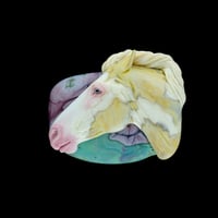 Image 1 of XL. Jigsaw - Palomino Pinto Horse - Lampwork Glass Sculpture Pendant Bead