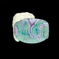 Image 2 of XL. Jigsaw - Palomino Pinto Horse - Lampwork Glass Sculpture Pendant Bead