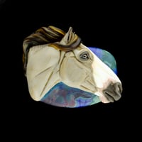 Image 1 of XXL. Shadow - Dun Grulla Quarter Horse Cross - Flamework Glass Sculpture Bead