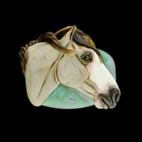 Image 1 of XXL. Outlaw - Dun Grulla Mustang - Flamework Glass Sculpture Bead