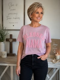Image 2 of Blessed Puff Print Mama T-Shirt