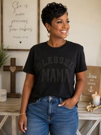 Image 3 of Blessed Puff Print Mama T-Shirt