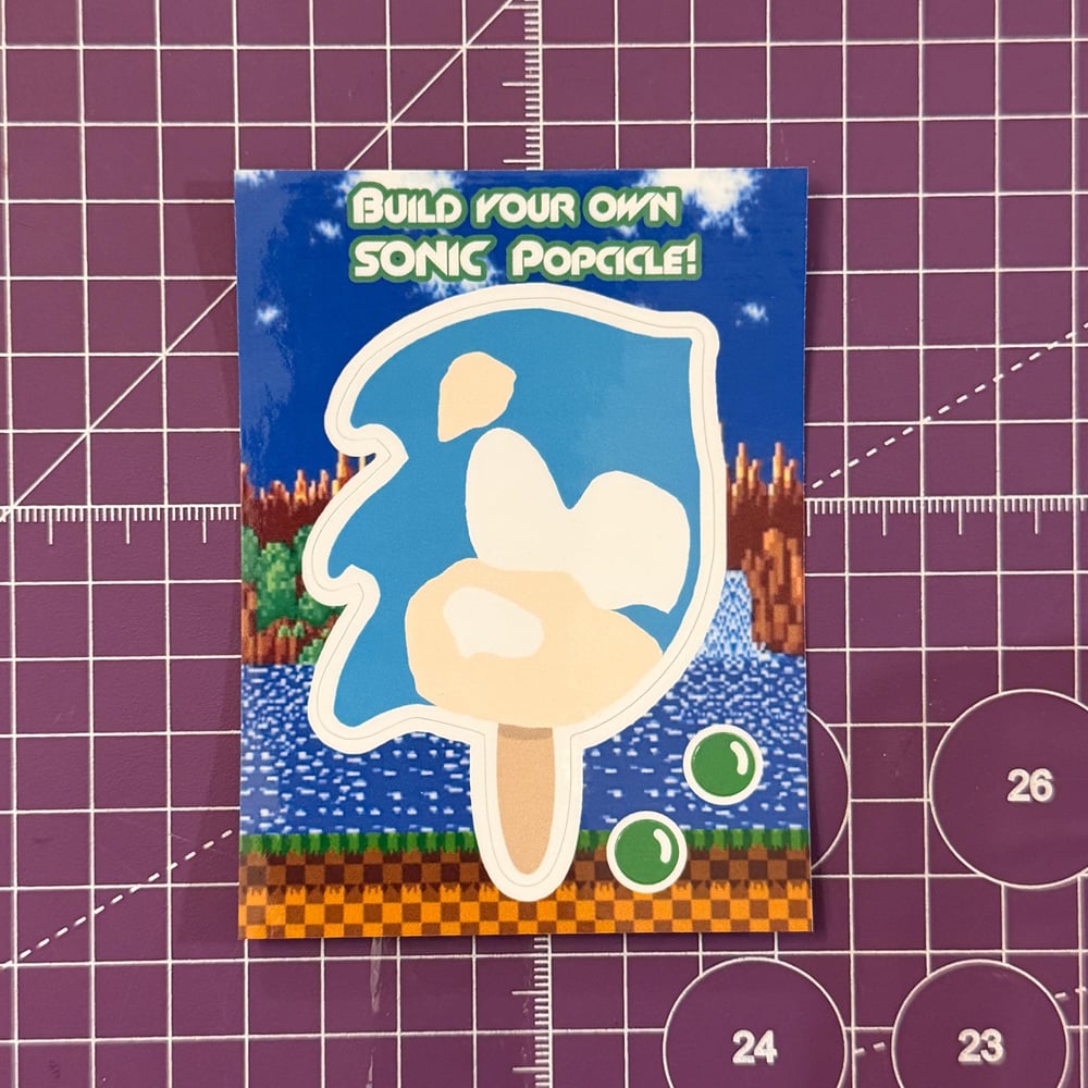 Image of Sonic DIY popsicle sticker