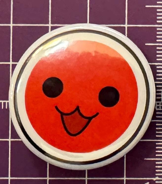 Image of Taiko no Tatsujin Don and Katsu Button Pins