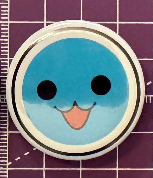 Image of Taiko no Tatsujin Don and Katsu Button Pins