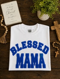 Image 4 of Blessed Puff Print Mama T-Shirt