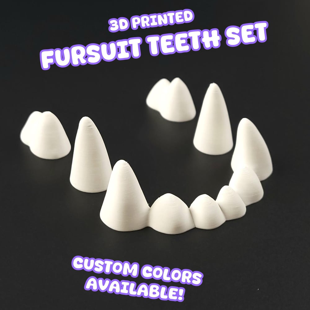Image of Pointed Fursuit Teeth Set, Custom Colors