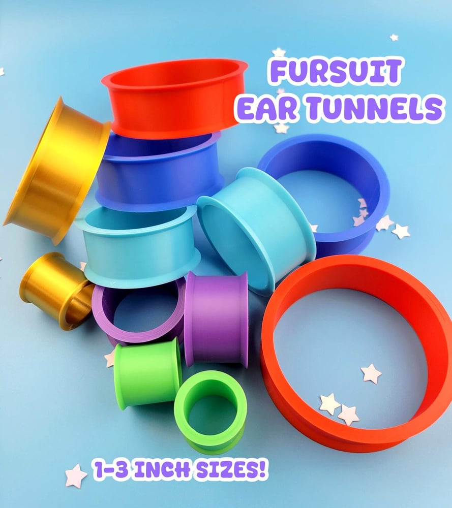 Image of Custom Fursuit Ear Tunnels, Made to Order Costume Piercings