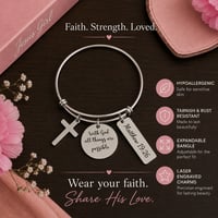 Image 1 of Stainless Steel Adjustable Charm Bracelet