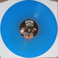 Image 3 of SPLIT - HAYWIRE / NO GUARD - "Shirts vs. Skins" 12" EP (Single-sided, Blue Vinyl)