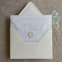 Image 9 of White vellum scallop envelope for 5x7 card | pack of 10