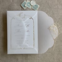 Image 5 of White vellum scallop envelope for 5x7 card | pack of 10