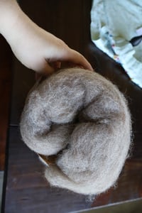 Image 2 of North Country Cheviot/ Rose Grey Suri Alpaca Batt