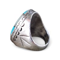 Image 4 of Vintage 'Mary Livingston' Southwest Silver Inlay Ring, c. 1970s