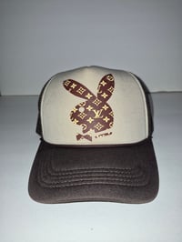 Image 2 of Playboy Bunny LouisVitton Print "DIFFERENT" Hats