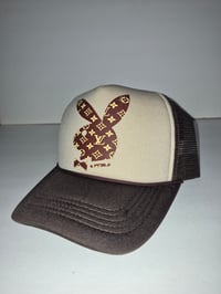 Image 1 of Playboy Bunny LouisVitton Print "DIFFERENT" Hats