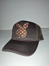 Image 3 of Playboy Bunny LouisVitton Print "DIFFERENT" Hats