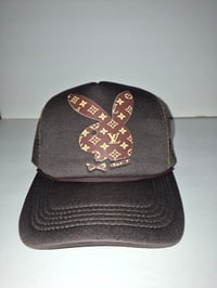 Image 4 of Playboy Bunny LouisVitton Print "DIFFERENT" Hats