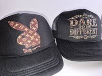 Image 8 of Playboy Bunny LouisVitton Print "DIFFERENT" Hats