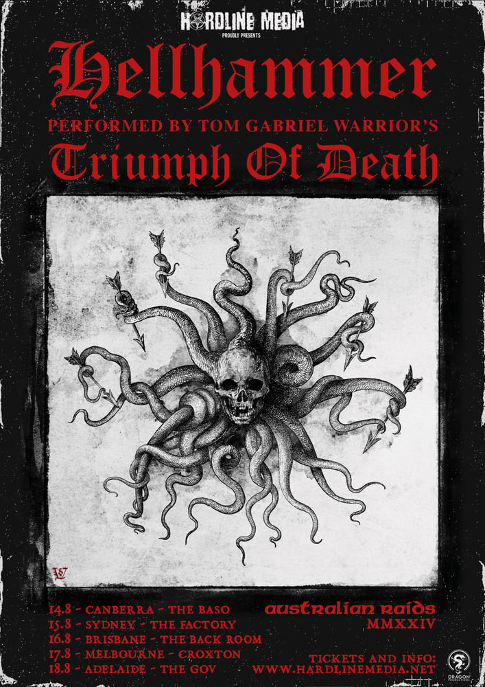 Image of TRIUMPH OF DEATH - Australian Tour Poster - A3 2024
