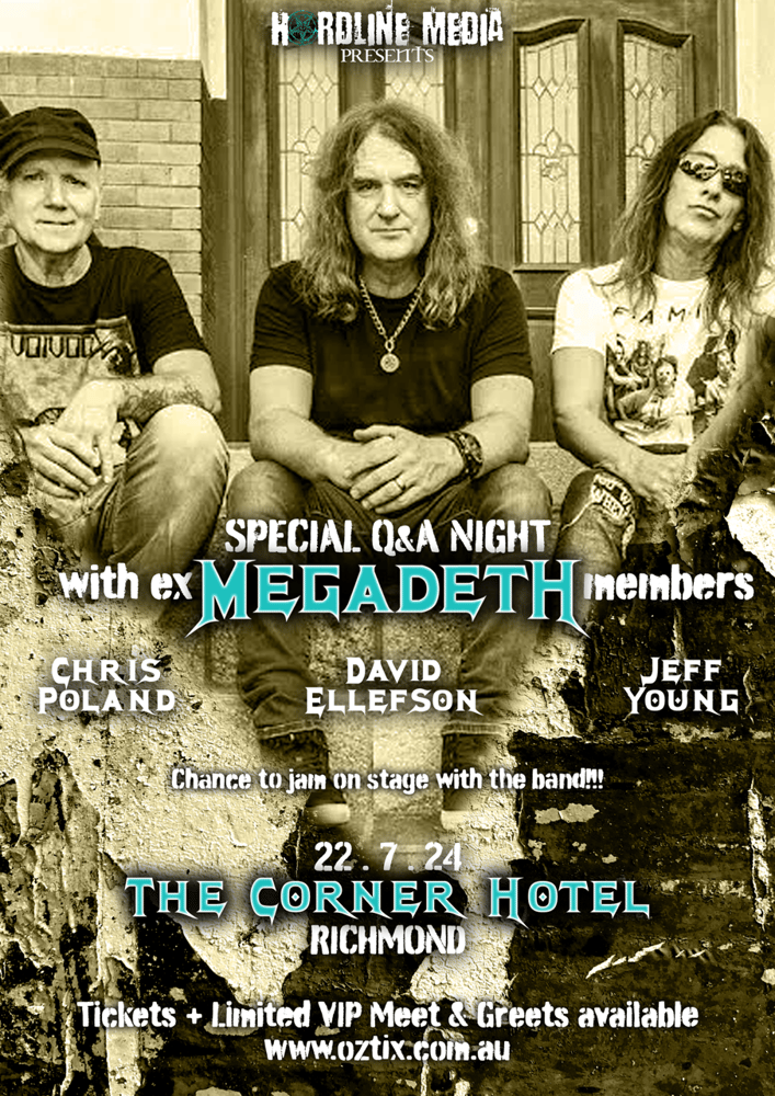 Image of KINGS OF THRASH - Spoken Word Night - Australian Tour Poster - A3 2024 - MEGADETH
