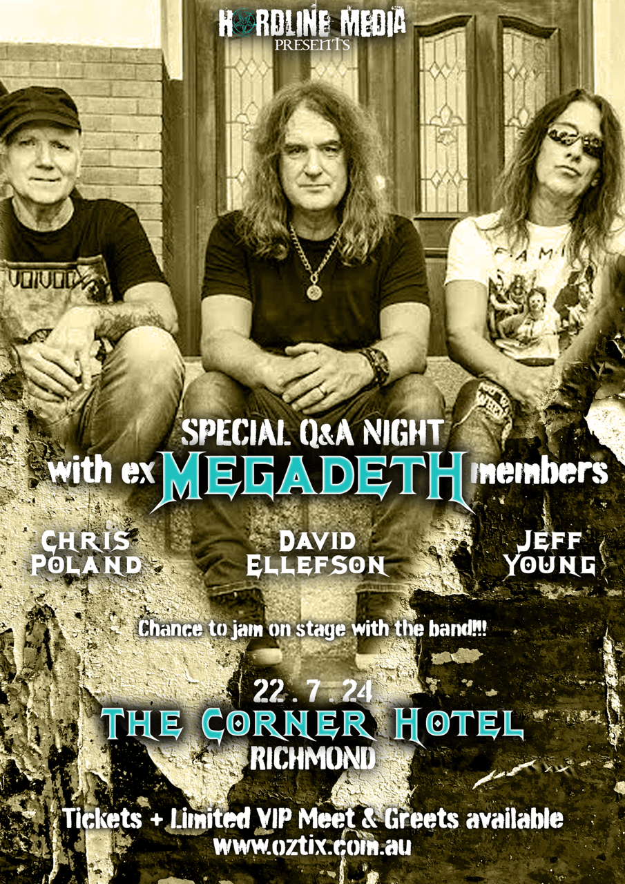 Image of KINGS OF THRASH - Spoken Word Night - Australian Tour Poster - A3 2024 - MEGADETH