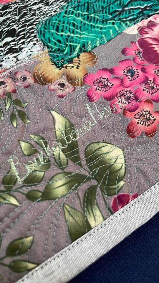 Wedge of Cranes - Original Art Quilt, Contemporary Nature Artwork, Bird Lover Gift, 76 x 57 cm Image 5