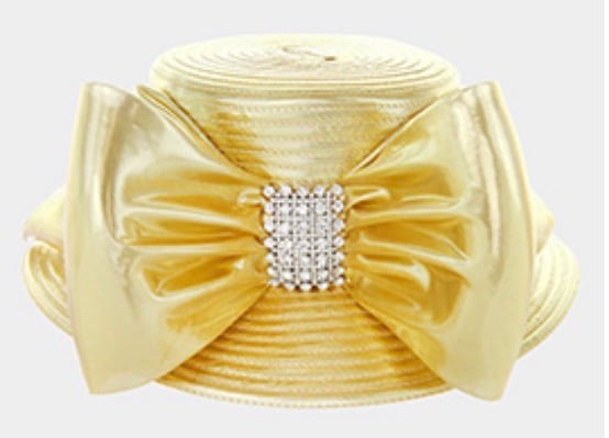 Image of YELLOW BOW STONE HAT