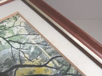 Image 16 of Vintage Watercolour Painting, Woodland Trees Landscape by F. T. Cambridge, Framed 
