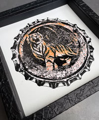 Image 3 of TIGER BEER BOTLLE TOP • 1/2 Artist Proof • SUPPLIED FRAMED ready to hang