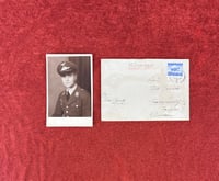 Image 1 of WW2 (Nazi Germany) Military Airmail Envelope (Luftfeldpost) w/Soldier's Uniform Portrait