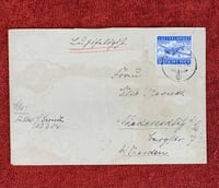 Image 2 of WW2 (Nazi Germany) Military Airmail Envelope (Luftfeldpost) w/Soldier's Uniform Portrait