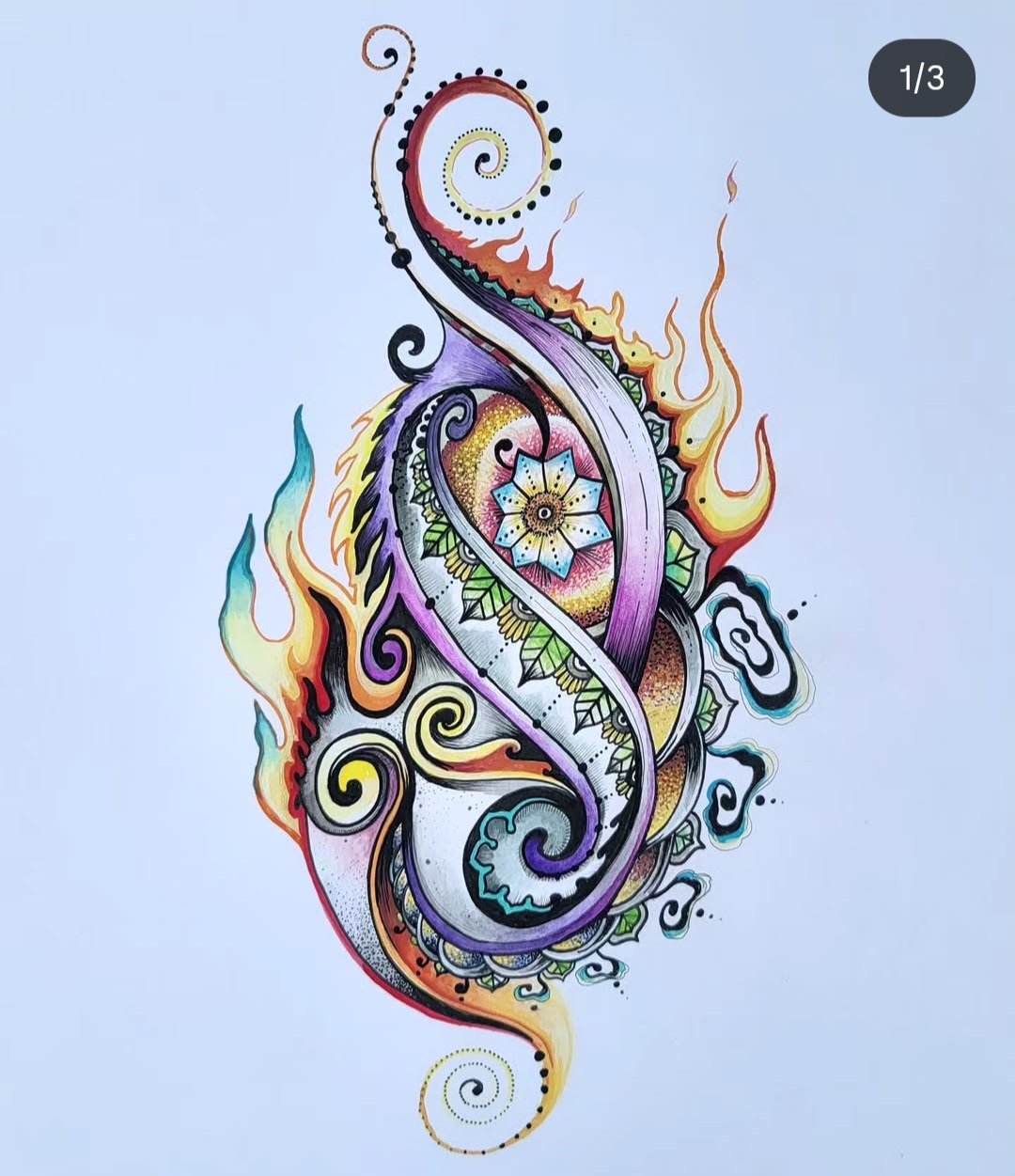 Image of StarFire Talisman - Original Drawing with watercolor