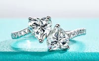 Image 2 of Serenity Heart  Moissanite Ring