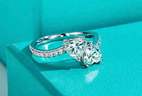 Image 3 of Serenity Heart  Moissanite Ring