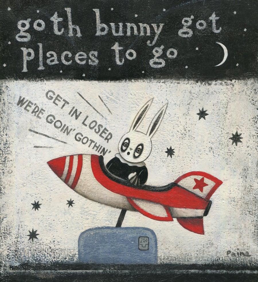 Image of Goth Bunny Got Places To Go