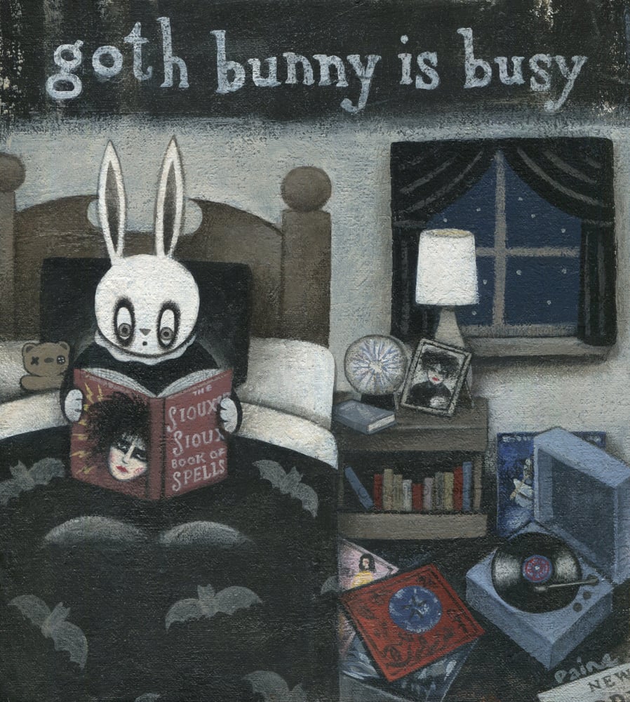 Image of Goth Bunny Is Busy