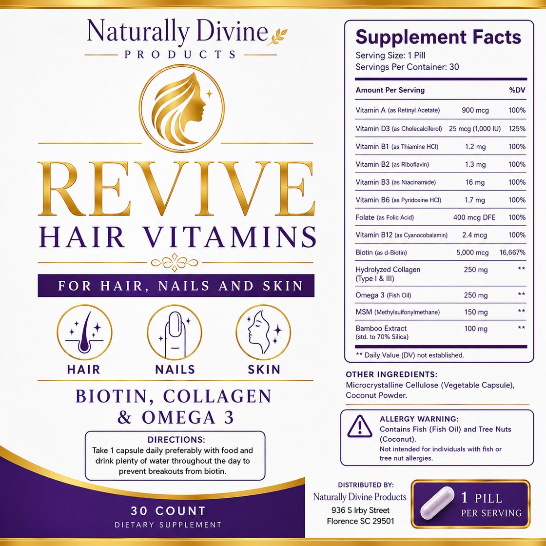Image of Revive multi-vitamin capsules for hair & skin