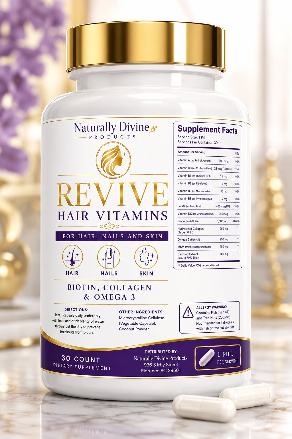 Image of Revive multi-vitamin capsules for hair & skin 