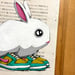 Image of Bunny in Dunks (green/pink) / unframed original painting