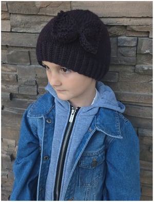 Image of Carrie's Bow Winter Hat Knitting Pattern