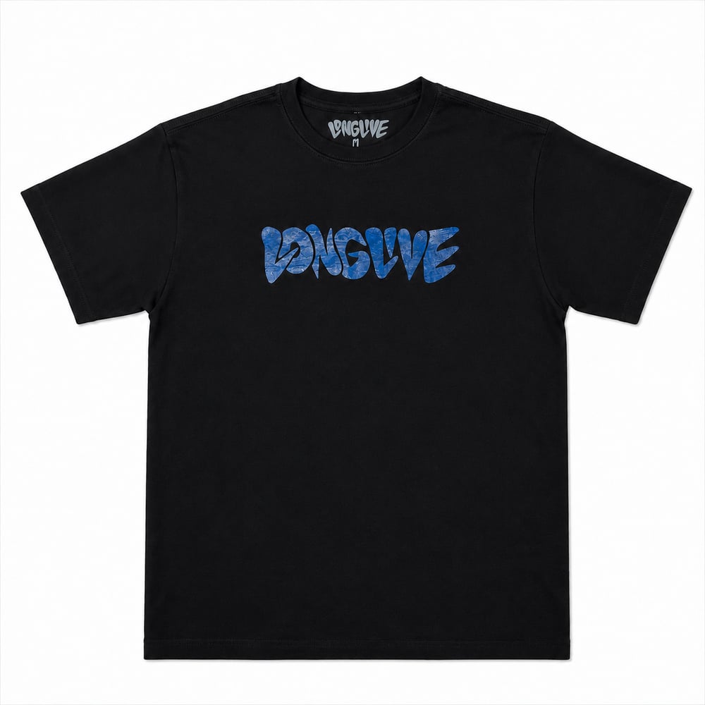 Image of KIDS LONG LIVE BUBBLE FONT TEE - BLACK