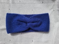 Image 2 of Cashmere Headband "Cardiff" — Hand-Knitted in Indigo Blue