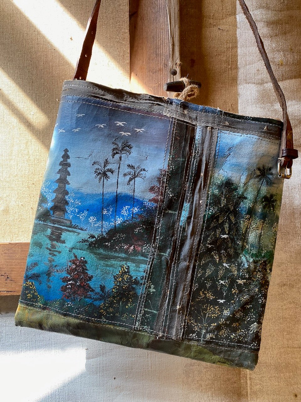 Image of one of a kind painting bag - bali no. 02