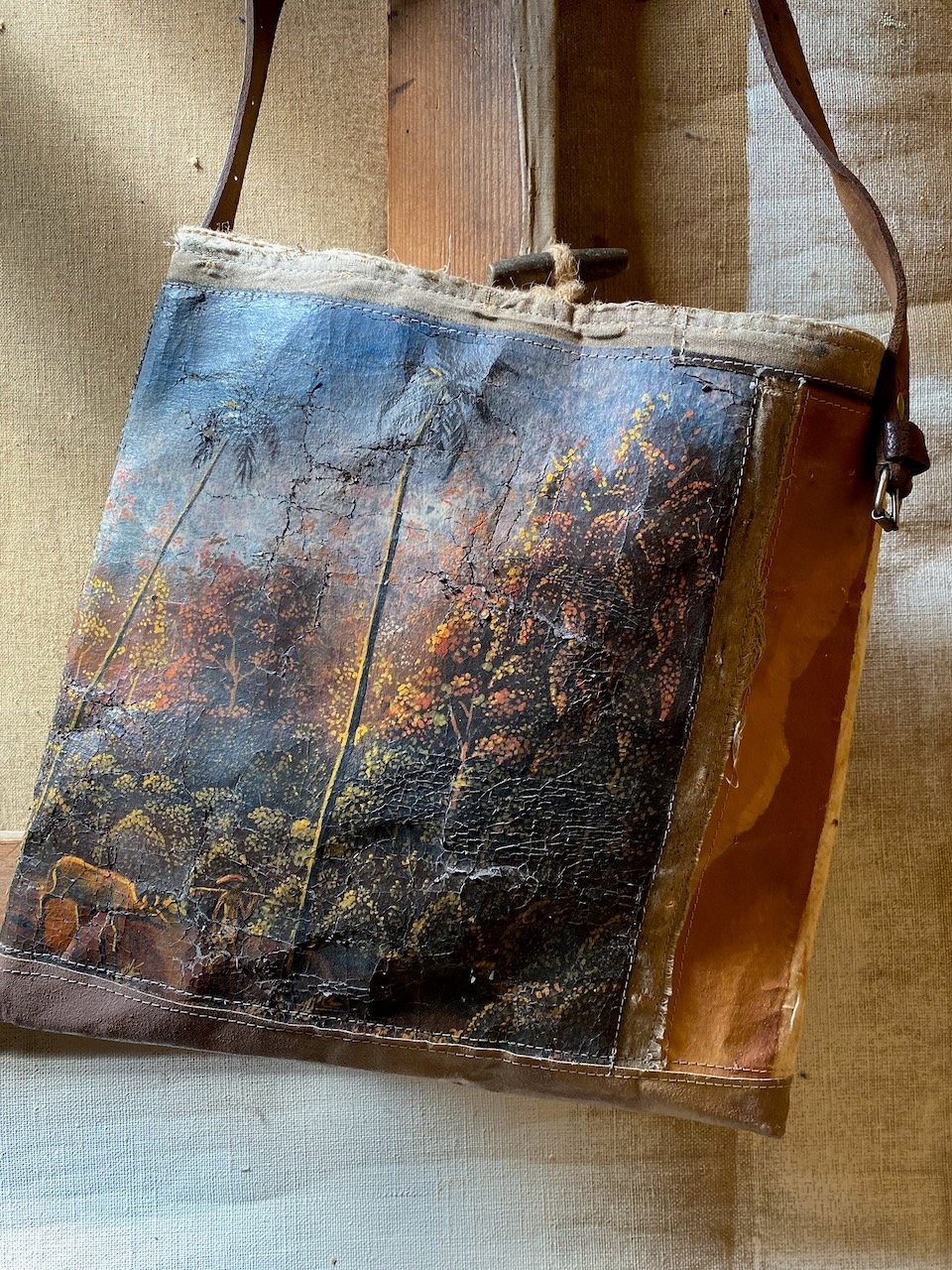 Image of one of a kind painting bag - bali no. 03