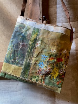 Image of one of a kind painting bag - wildflowers