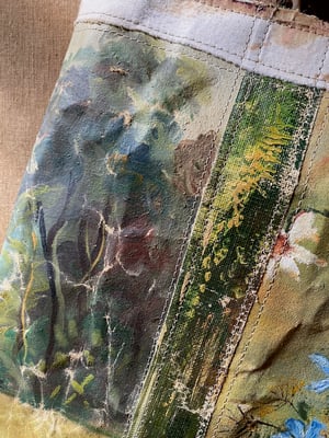 Image of one of a kind painting bag - wildflowers