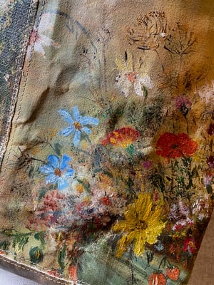 Image of one of a kind painting bag - wildflowers