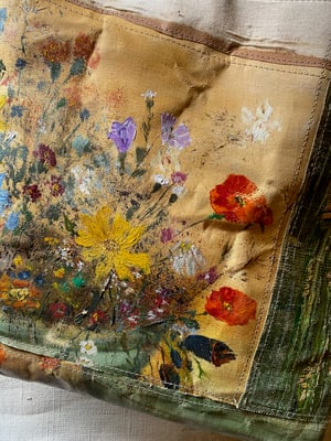 Image of one of a kind painting bag - wildflowers