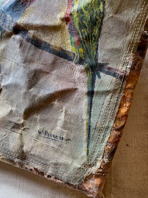 Image of one of a kind painting bag - birds of a feather